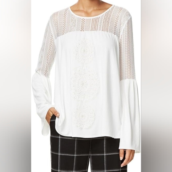 Desigual - White Boho Lace Blouse - Size M - Picture 3 of 10